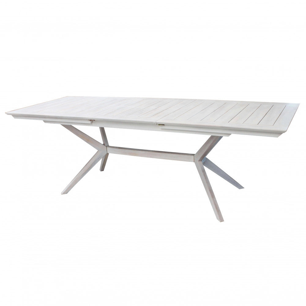 Tavolo Bali 150/200x90x75 h cm in Legno di Acacia Bianco