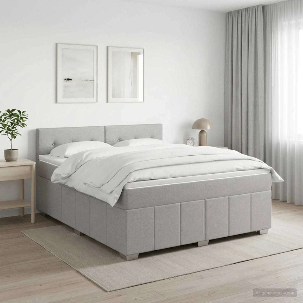 Letto box spring con materasso Grigio Chiaro 160 x 200 cm 3451248