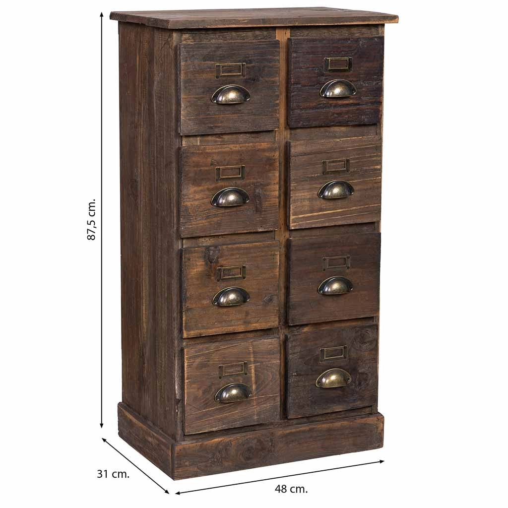 Settimanale in legno con 8 cassetti 48x31x87,5h cm