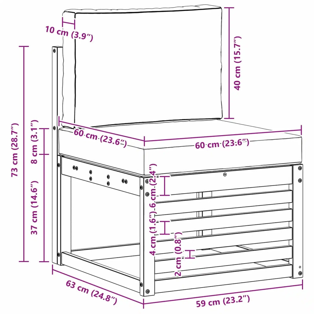 Set divani 3 pcs Naturale e Beige Legno di Acacia Massello 3374273