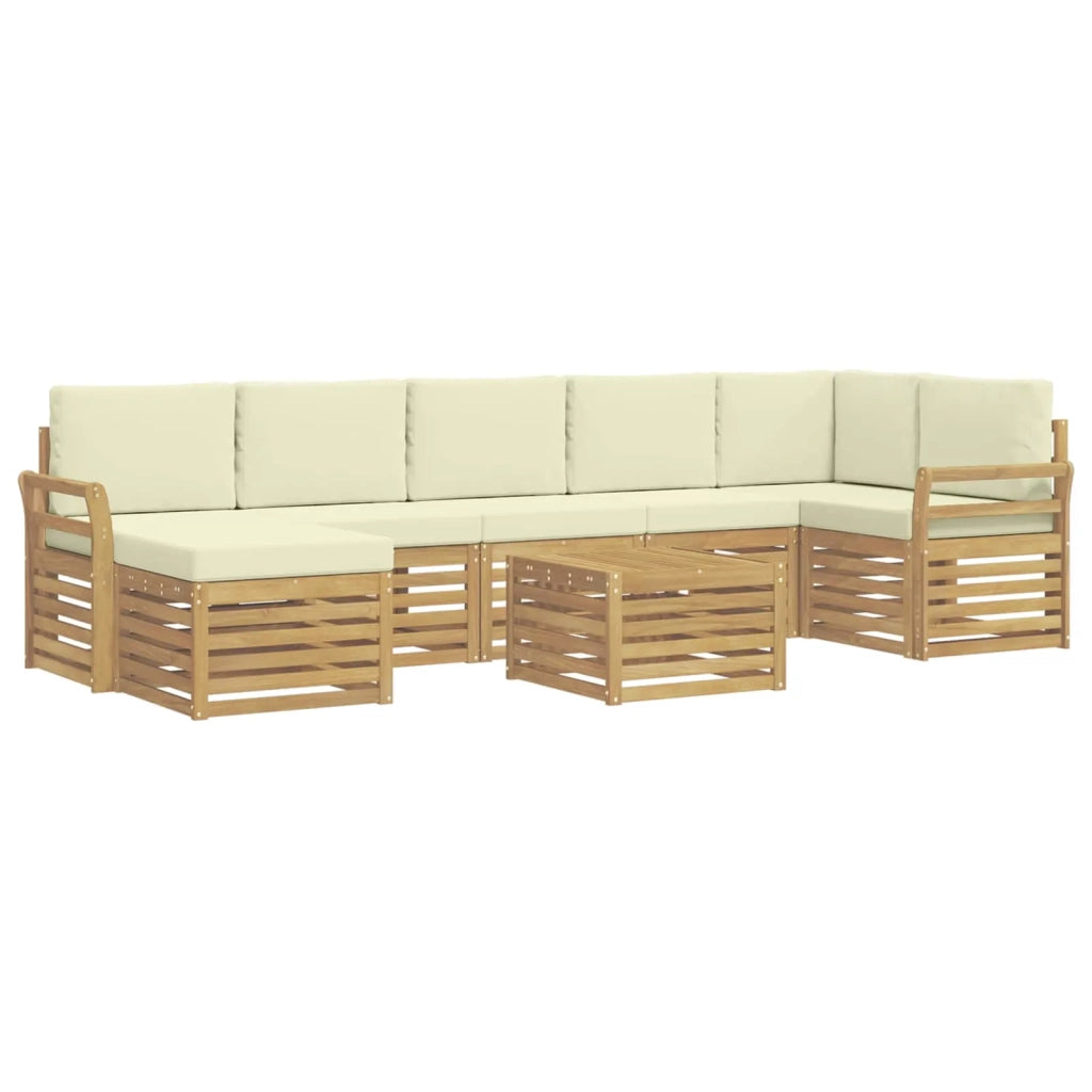 Set di divani da esterno 8 pcs Bianco e Crema 59 x 59 x 37 cm 3392235