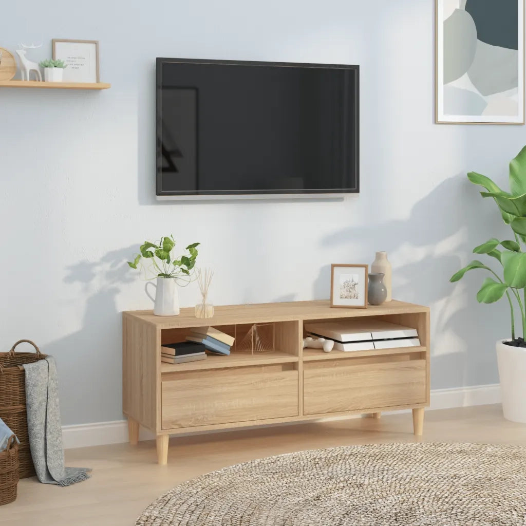 Mobile TV-Credenza per TV Rovere Sonoma 100x34,5x44,5 cm in Legno Multistrato