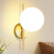 ZMH Applique da parete moderna per interni lampada da parete in oro con paralume in vetro E27 camera da letto corridoio