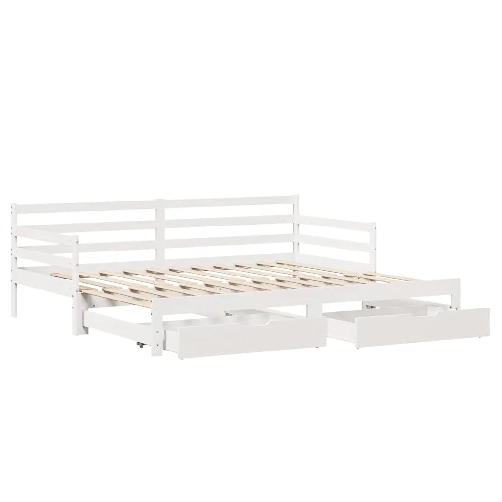 Letto Estraibile con Cassetti senza Materasso Bianco 90x190 cm 3302176