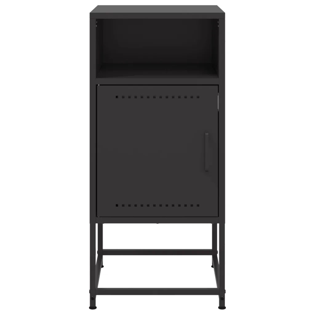 Comodino-Tavolino da notte Nero 36x39x78 cm in Acciaio 654051