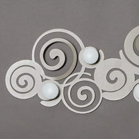 Appendiabiti Orfeo Sabbia da parete con 6 ganci in acciaio, design originale e salvaspazio per casa e bagno, made in Italy