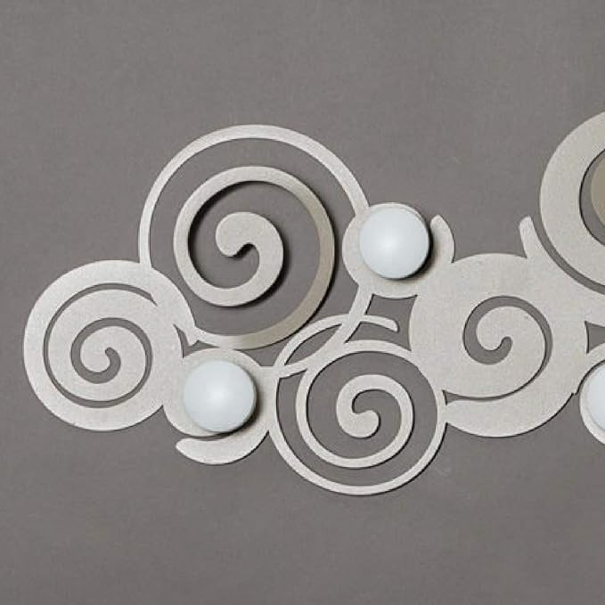 Appendiabiti Orfeo Sabbia da parete con 6 ganci in acciaio, design originale e salvaspazio per casa e bagno, made in Italy