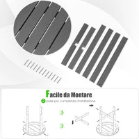 Tavolino da Giardino Rotondo per Esterno, Tavolo Adirondack in HDPE Resistente alle Intemperie, per Interno ed Esterno Patio, Portico, Giardino, Facile Manutenzione (Rotondo, Grigio)