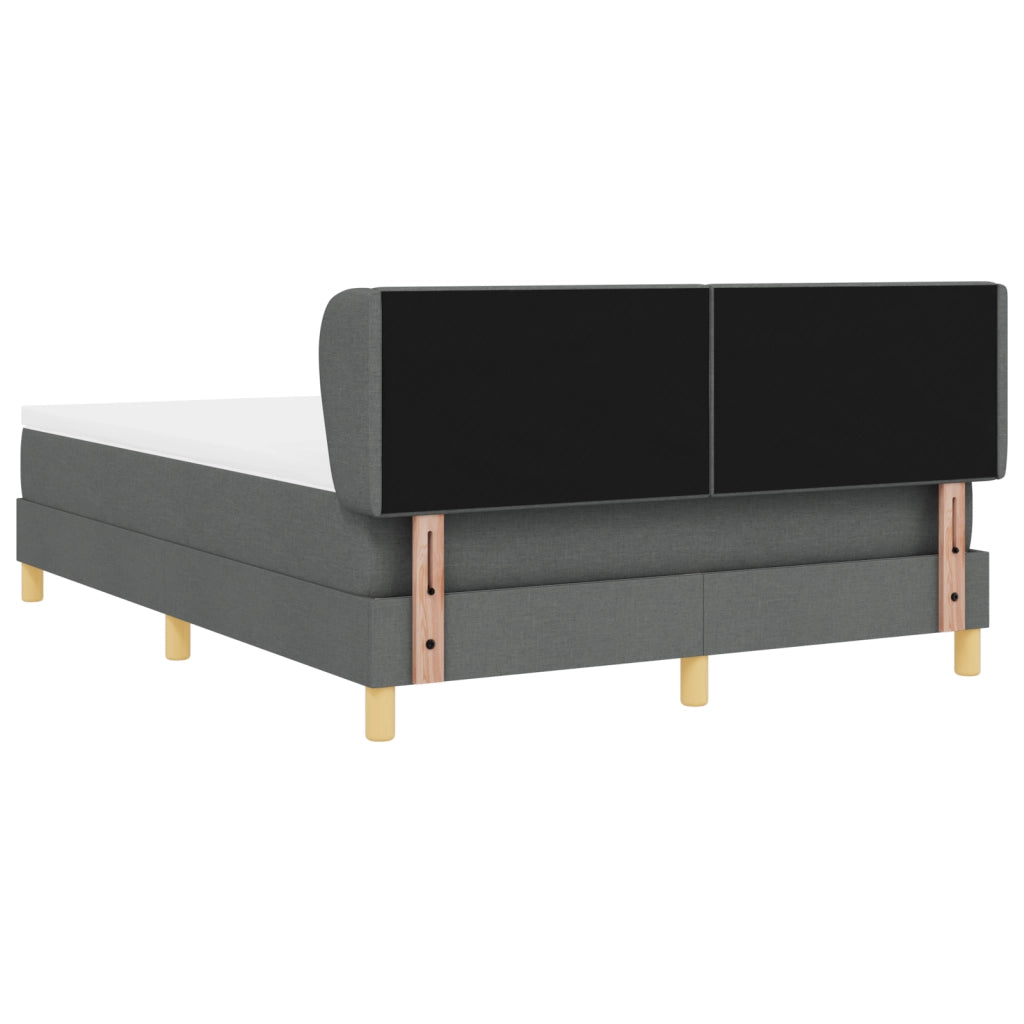 Letto Box Spring  con materasso in grigio scuro, 160x200 cm in tessuto