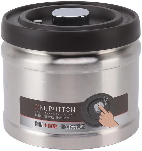 Contenitore di conservazione a vuoto 1100ml - Aria stagna - Acciaio inossidabile - Conservazione alimentare - Caffè/Tè/Noci - Materiale di conservazione igienico