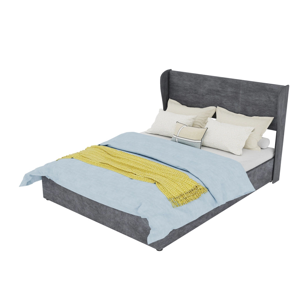 LETTO Imbottito 140x200 cm Grigio