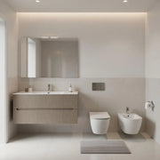 Composizione mobile bagno sospeso con cassetti cm 120 cannettato mod. STICK - Tortora Opaco