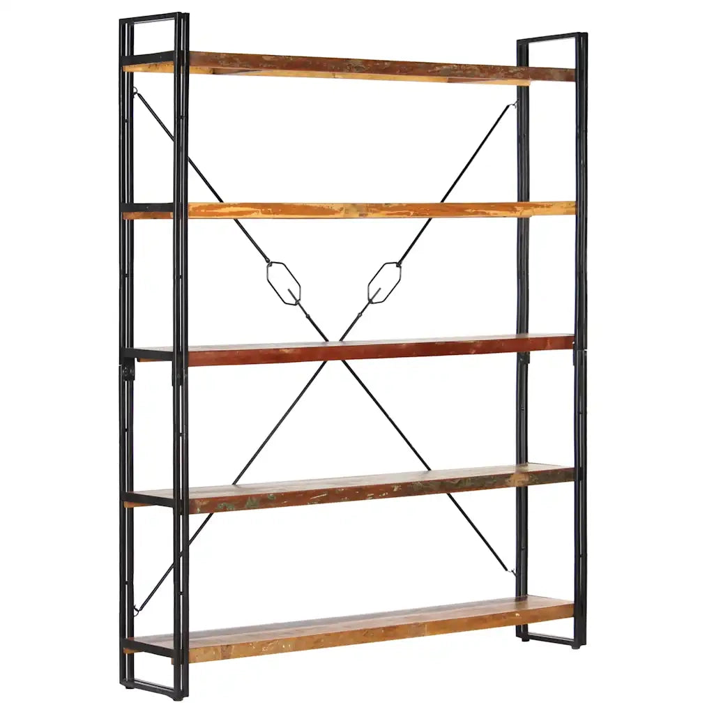 Libreria a 5 Ripiani 140x30x180 cm in Massello di Recupero 286583