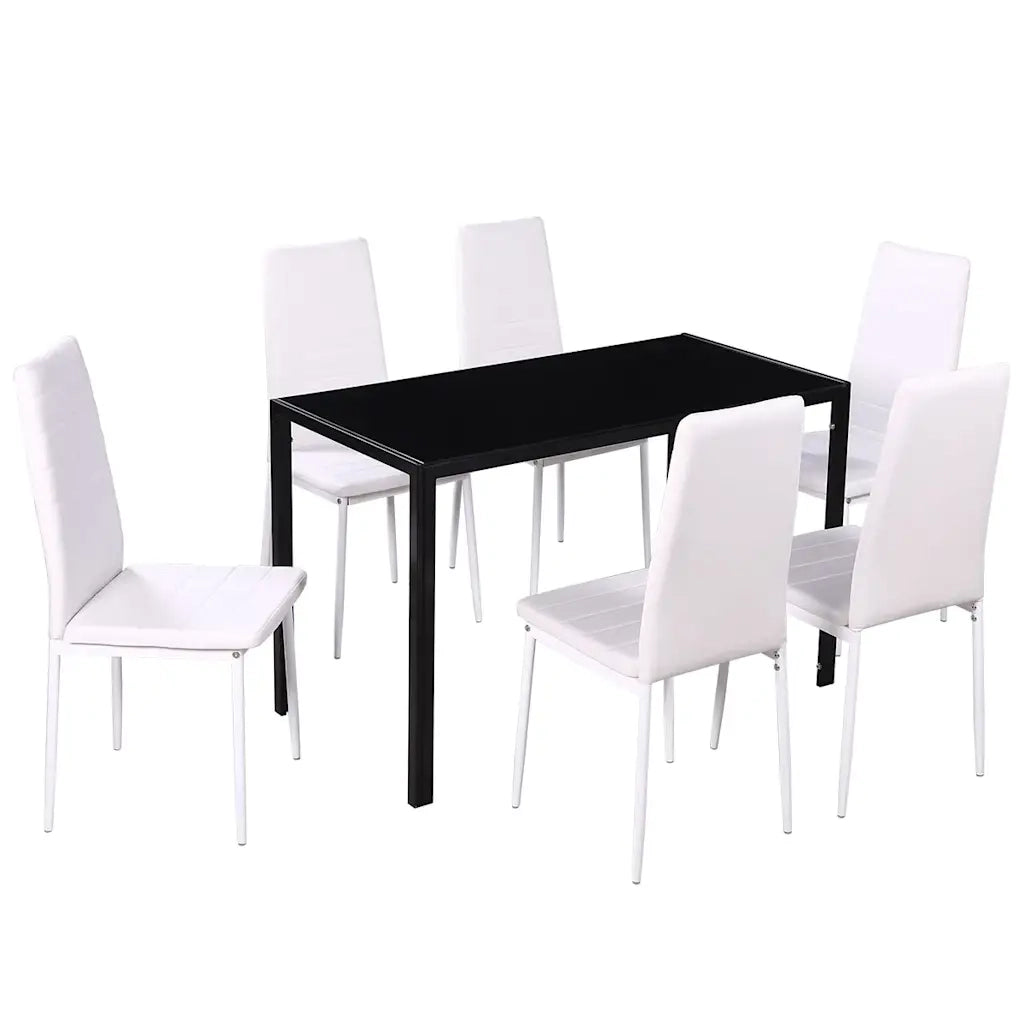 Set da Pranzo 7 pz Nero e Bianco cod mxl 20303