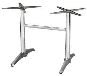 Base per Tavolo Rettangolare da Giardino con Piede a 2 Razze in Alluminio Silver