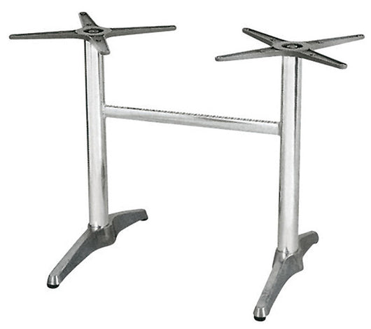 Base per Tavolo Rettangolare da Giardino con Piede a 2 Razze in Alluminio Silver