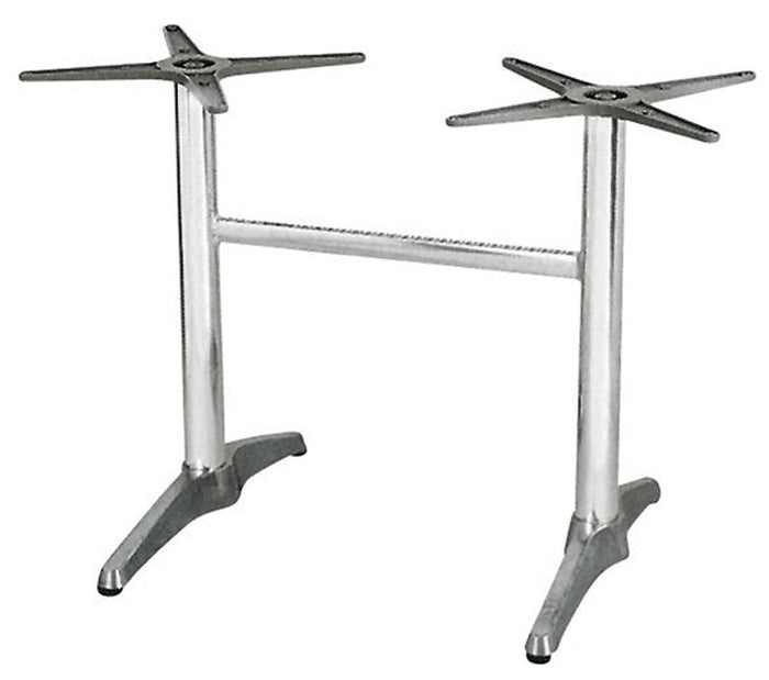 Base per Tavolo Rettangolare da Giardino con Piede a 2 Razze in Alluminio Silver