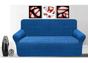 Copridivano In Tessuto Jacquard Elasticizzato Ottima Vestibilità Modello Otello - 4 Posti - Blu