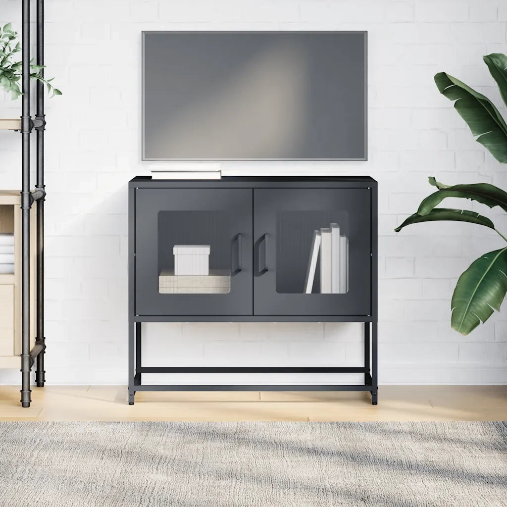 Mobile TV Antracite 68x39x60,5 cm in Acciaio Laminato a Freddo