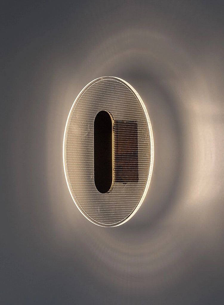 Applique LED integrato nera tonda trasparente Norael Rabalux