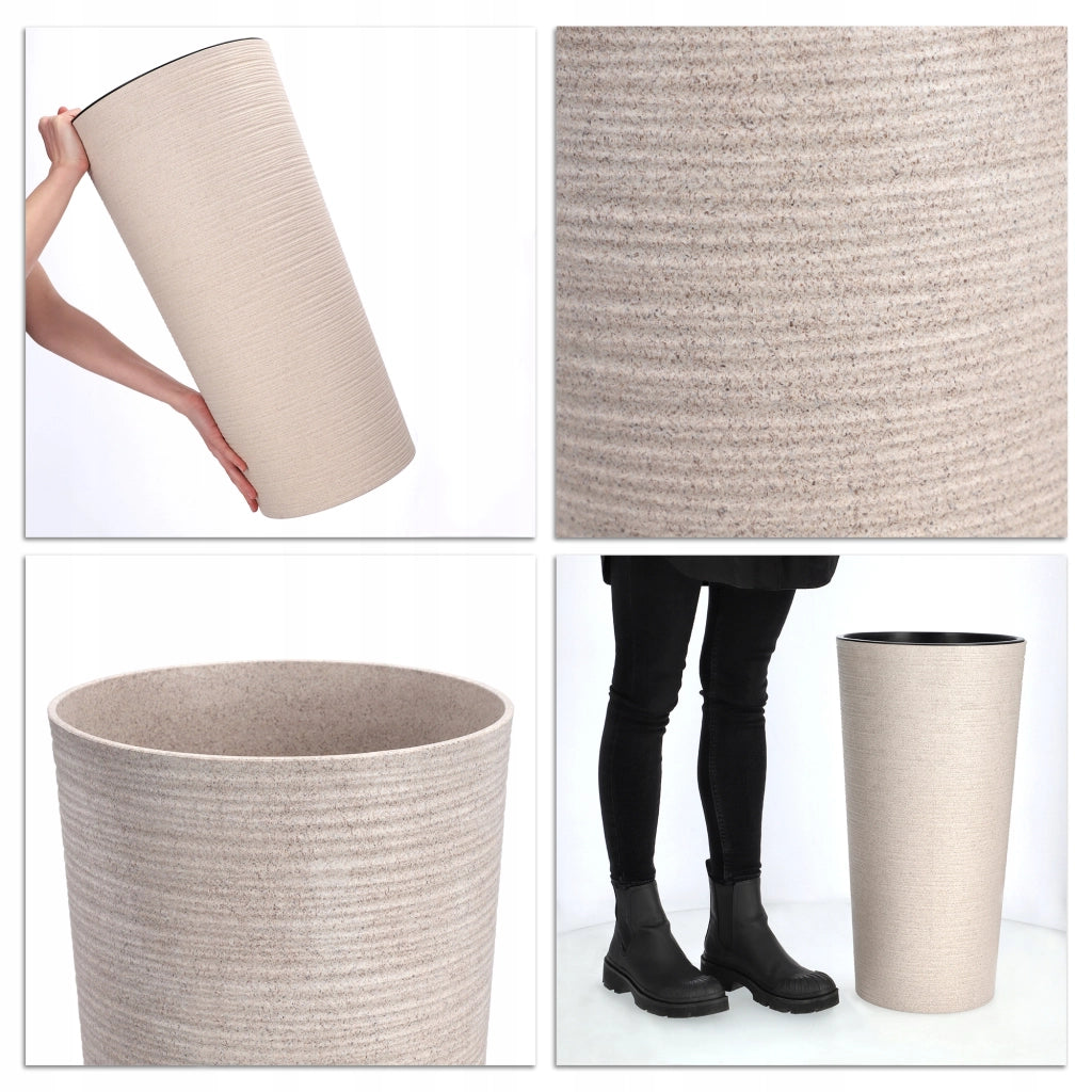 Vaso da fiori KADAX, coprivaso, alto, 57 cm, con inserto, per soggiorno, beige