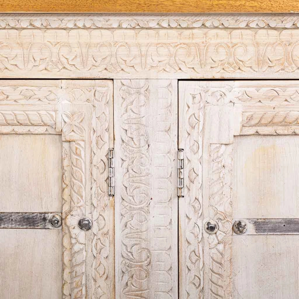 Credenza in legno bianco 190x45x105h