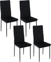 Sedie Sala da Pranzo Set di 4, Sedie da Cucina, Sedia da Pranzo con Schienale Alto, Senza Braccioli, per Soggiorno, Sala Reception, Sedie in Velluto con Gambe in Metallo, Nero, EZS47sz-4