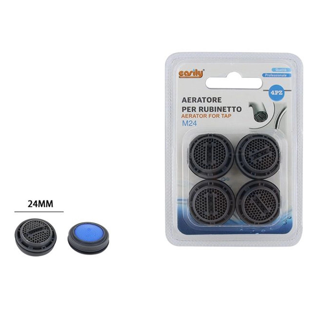 Trade Shop - Set 4pz Aeratore Per Rubinetto M24 24mm Filtro Acqua Rompigetto Per Cucina Bagno -