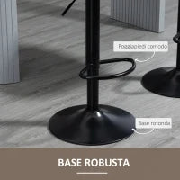 Set 2 Sgabelli da Bar con Altezza Regolabile e Girevoli, Rivestimento in Finta Pelle, Marrone Scuro
