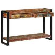 Tavolo Consolle Multicolore 120x33x75 cm Legno Massello di Recupero