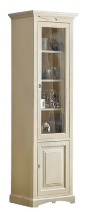 Vetrina colonna arte povera 2 ante legno avorio 68x47x220 - Mobili 2G