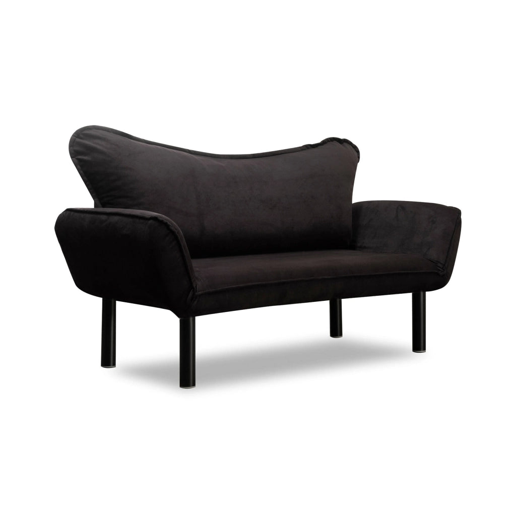 Hone, Divano Letto 2 Posti Contenitore, 140x65 cm Nero