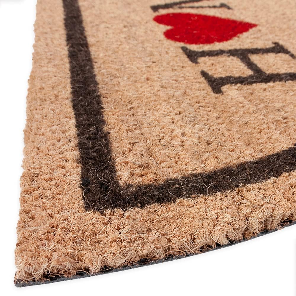 Zerbino Cocco Semiluna 38x68 Cm Moderno Antiscivolo Tappeto Ingresso Entrata Dis.A