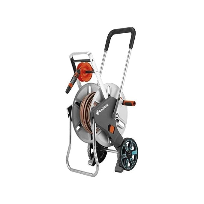 Gardena 18547-20 avvolgitubo da giardino Avvolgitubo multiposizione Manuale Nero, Acciaio inox