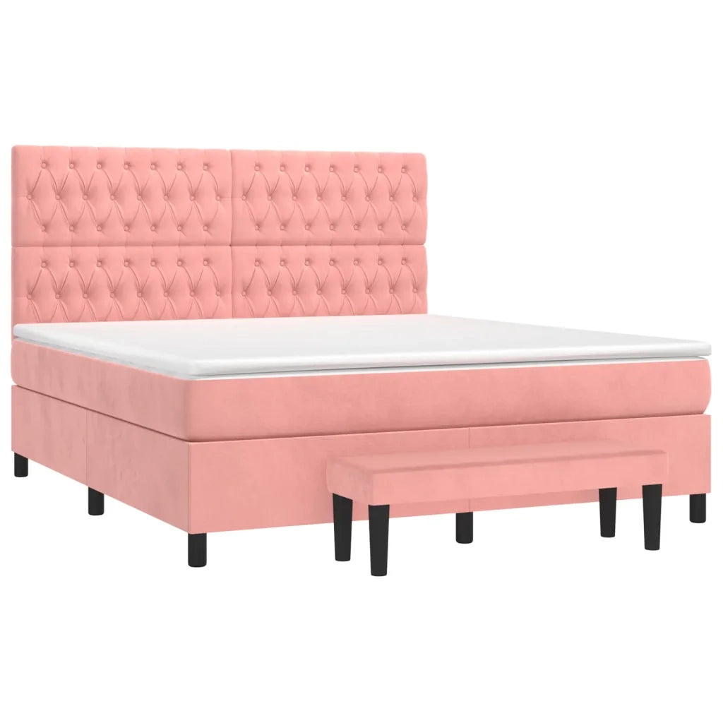 Giroletto a Molle con Materasso Rosa 180x200 cm in Vellutocod mxl 99283