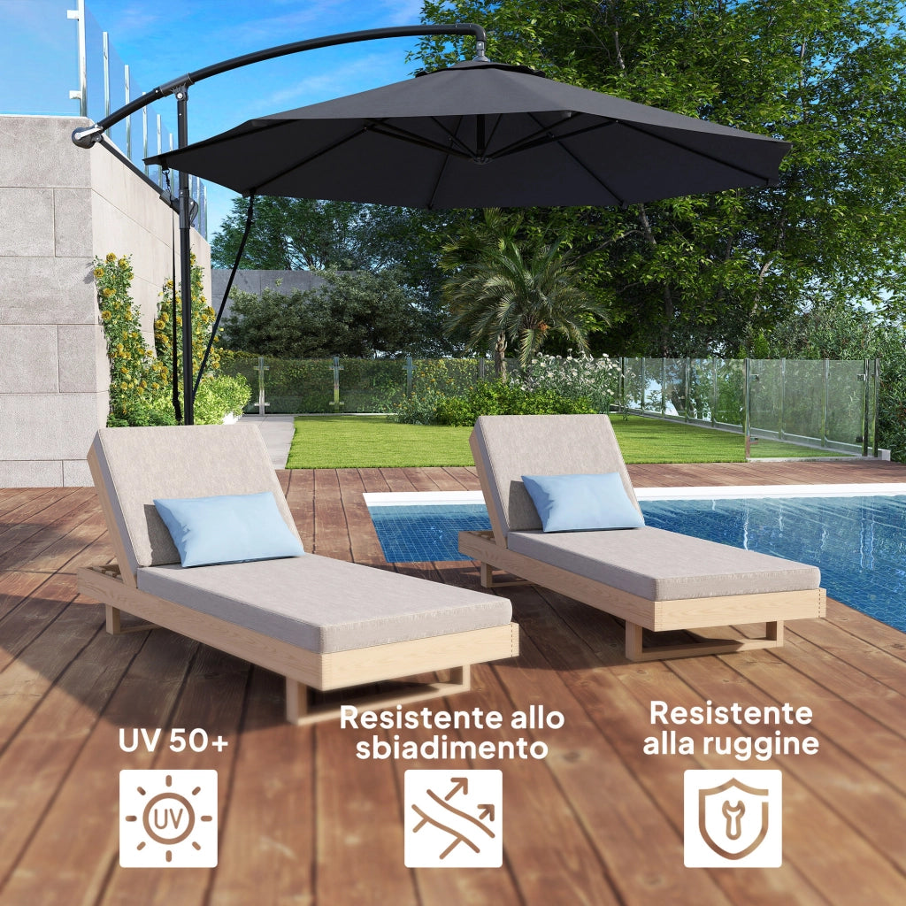 Ombrellone da Giardino Rotondo Inclinabile ?3m ¨C Xylo ¨C Grigio Scuro UPF 50+