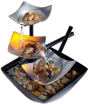 Pannello da Tavolo - Fontana Decorativa - Lampada LED - Progetto a 3 Livelli - Pompaggio Automatico - Decorazione Interna - Riduce lo Stress
