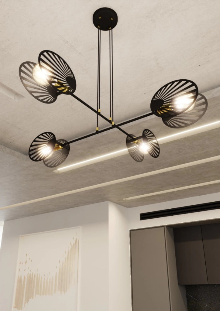 Lampadario Emibig Playa 4 Nero 4xE27 dimmerabile metallo