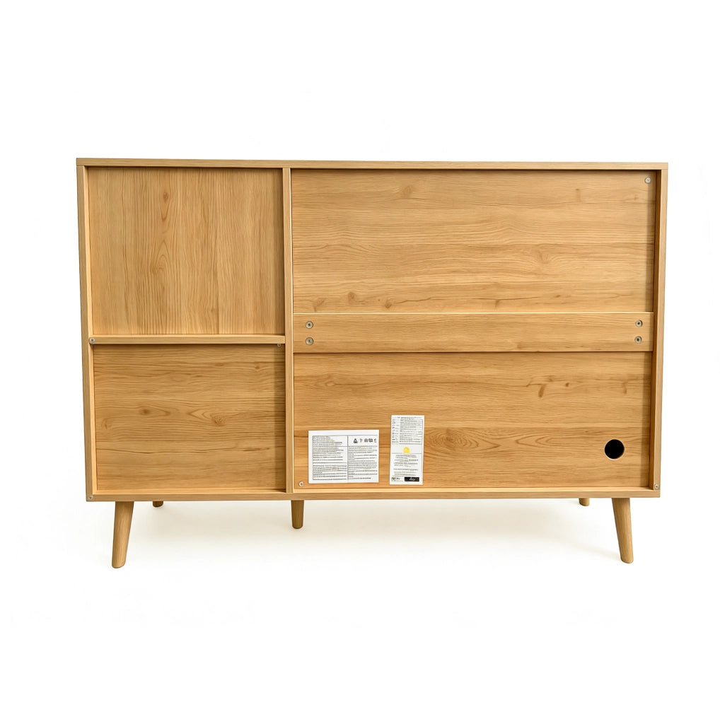 Sideboard naturale 118x35x82 cm con 2 ante e 2 cassetti