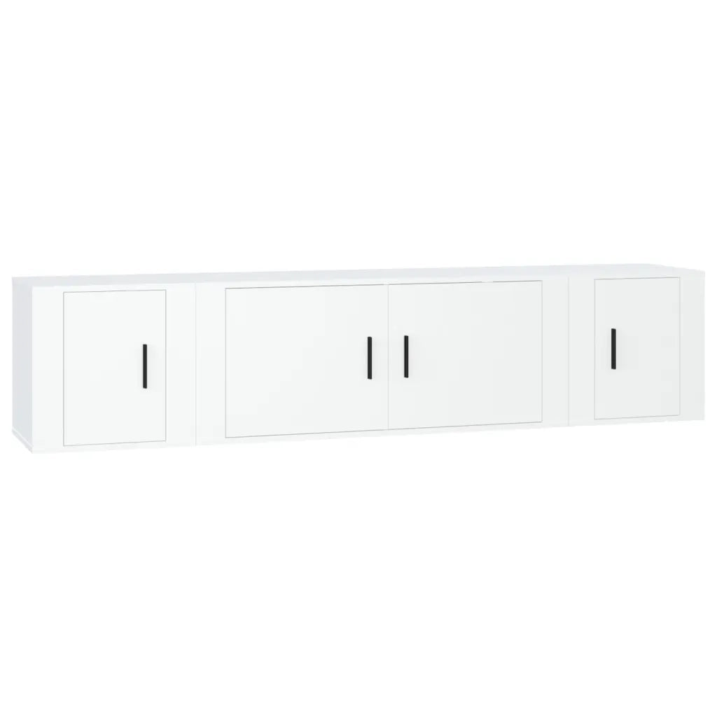 Set Mobili Porta TV 3 pz Bianco in Legno Multistrato 3188414