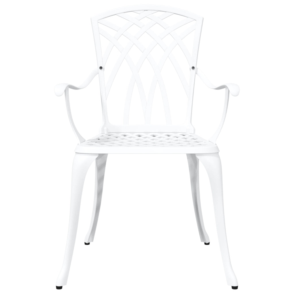 Sedie da giardino  2 pz in alluminio bianco