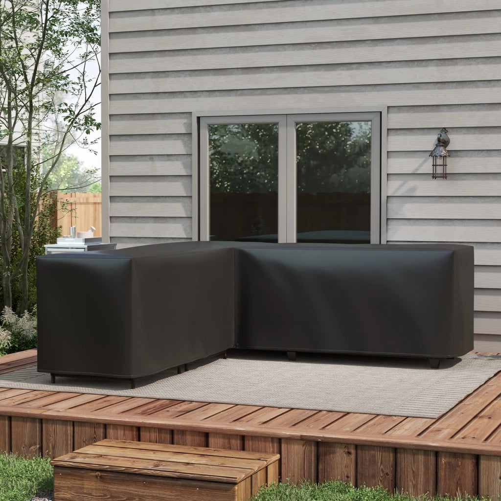 Copertura Impermeabile per Divano da Giardino d'Angolo ¨C zephmum ¨C Nero 250x250x79 cm