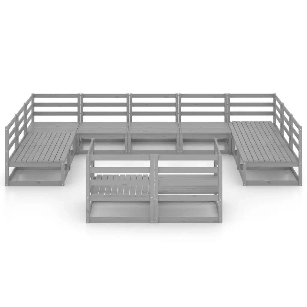 Set Divani da Giardino 11 pz in Legno Massello di Pino 3076211