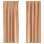 Tende Oscuranti | Tende Blackout con Anelli 2 pz Marrone Chiaro 260 x 140 cm