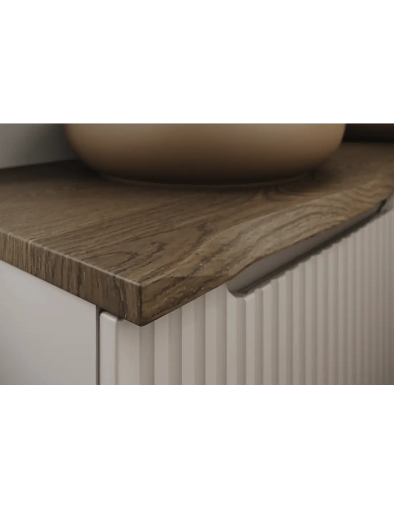 Piano per lavabo NATOURA 120,8 cm in MDF effetto rovere scuro con bordo naturale