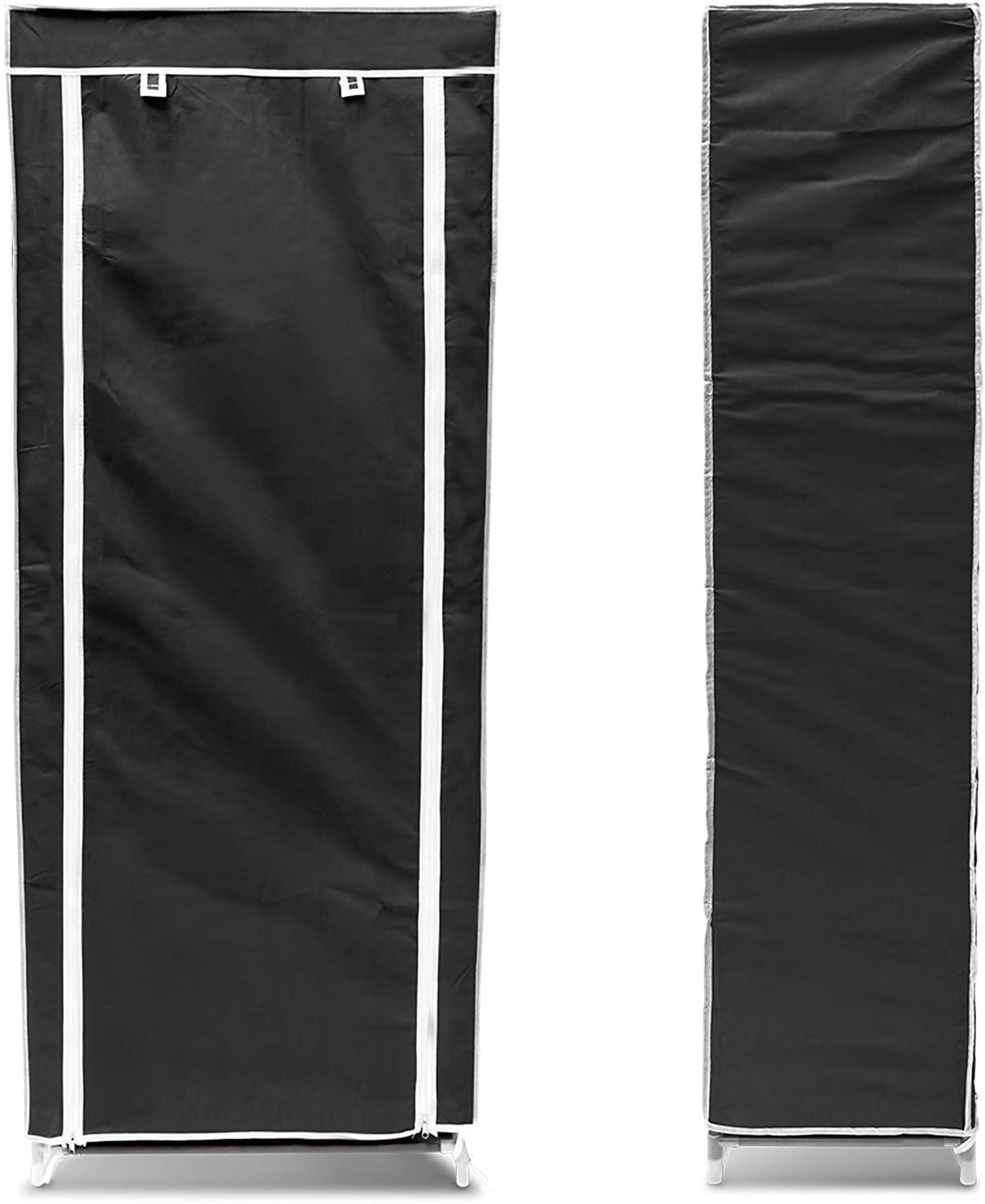 Mobile scarpiera pieghevole in tessuto per 36 paia di scarpe nero 13_0000255_3