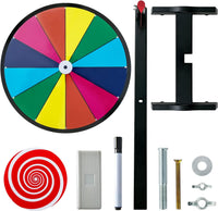 12''/15'' Ruota della Fortuna da Tavolo, Gioco Ruota Personalizzabile con Pennarello e Cancellino, Base Antiscivolo e Superficie Cancellabile, per Carnevale Feste (15'')