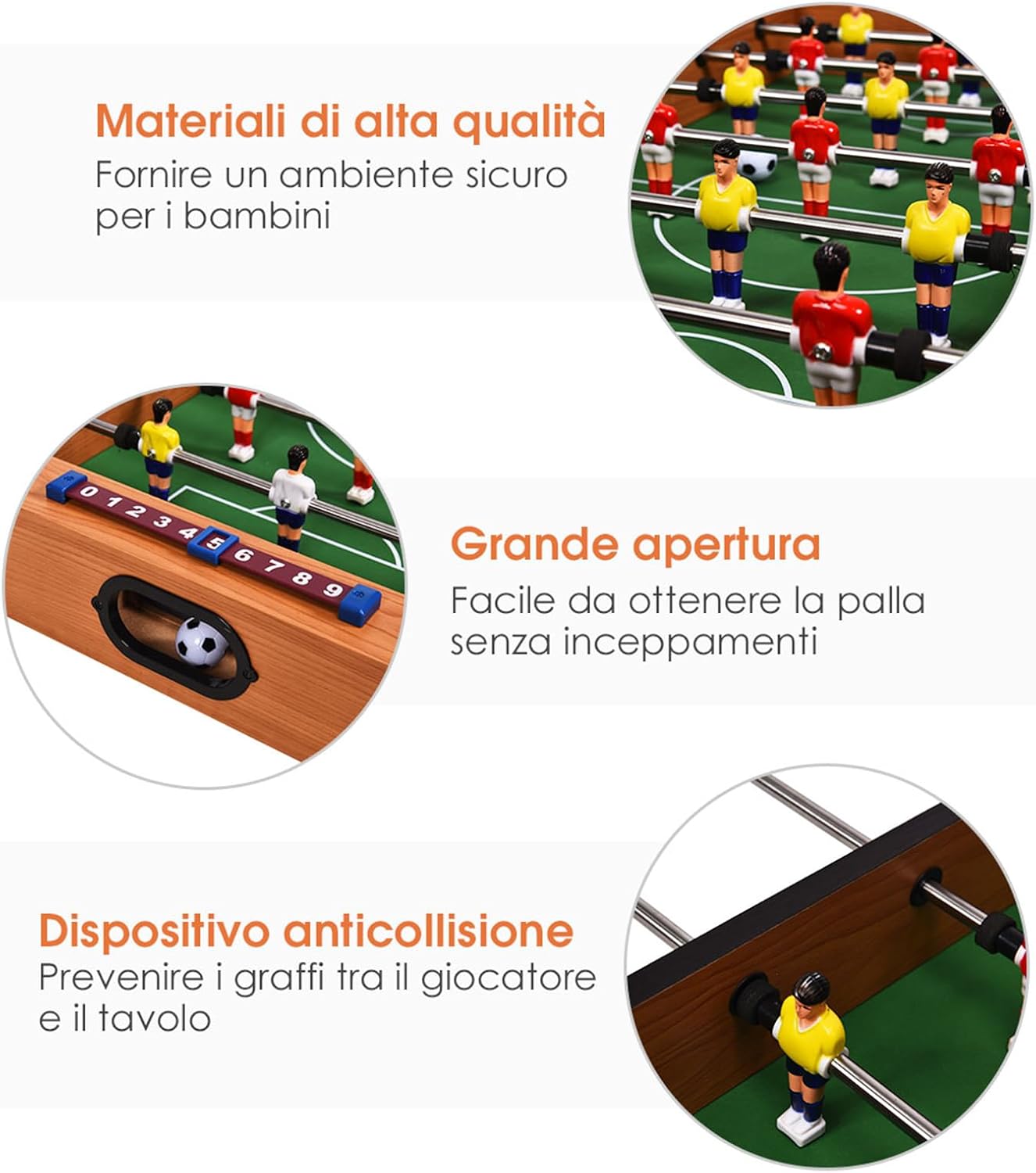 Tavolo multi gioco 2 in 1, tavolo da gioco con design compatto per calcio balilla e hockey da tavolo, facile da montare, per adulti e bambini