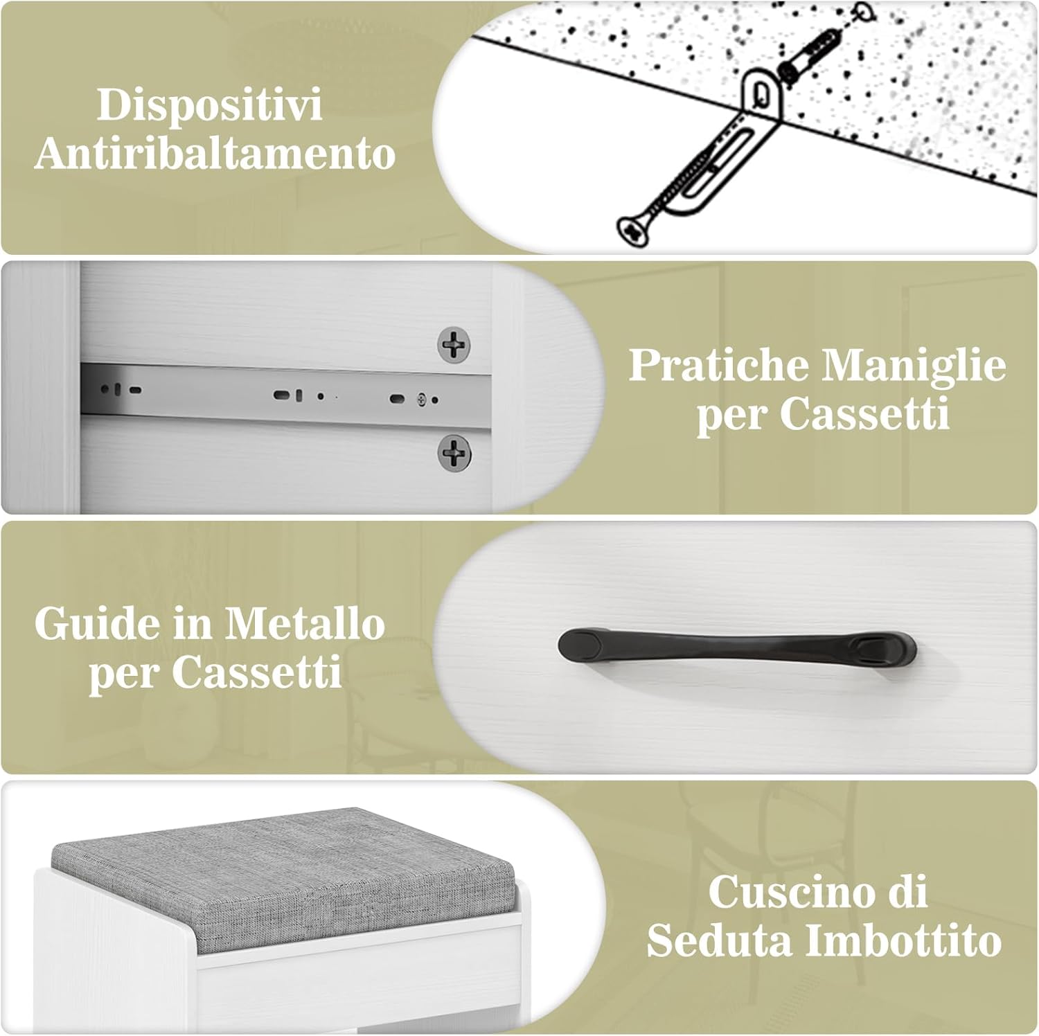 Toeletta da Trucco con Luci, Set Tavolo da Trucco e Sgabello con Stazione di Ricarica, Luci LED Regolabili a 3 Colori, 4 Cassetti e Ripiani di Stoccaggio Aperti