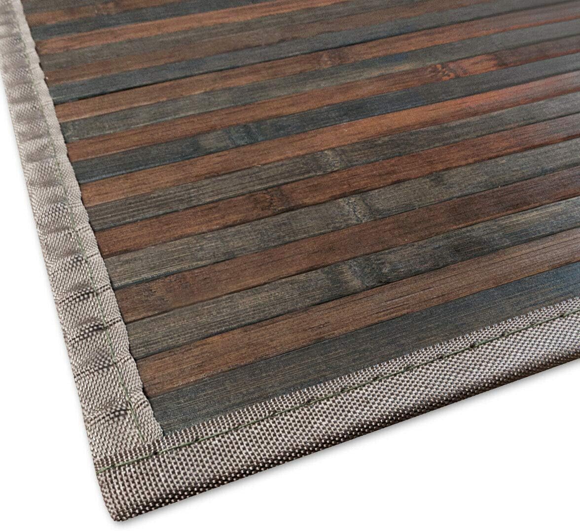 Tappeto Bamboo Legno 50x270 cm Stuoia Cucina Degradè Tovaglietta Colazione Retro Antiscivolo Tortora